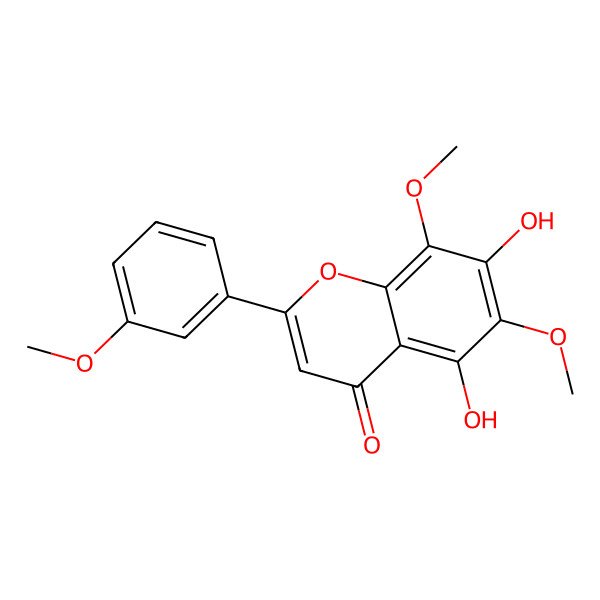 2D Structure of 5,7-Dihydroxy-6,8-dimethoxy-2-(3-methoxyphenyl)chromen-4-one 2D Structure of 5,7-Dihydroxy-6,8-dimethoxy-2-(3-methoxyphenyl)chromen-4-one