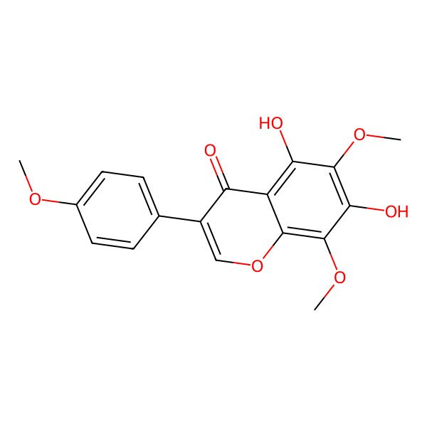 2D Structure of 5,7-Dihydroxy-6,8-dimethoxy-3-(4-methoxyphenyl)chromen-4-one