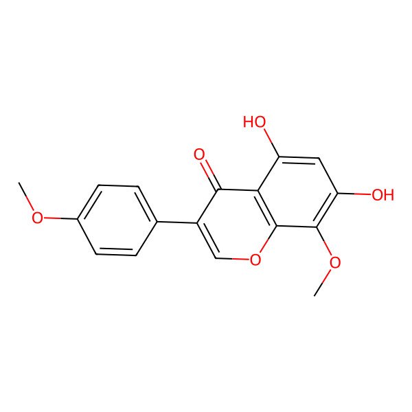 2D Structure of 5,7-Dihydroxy-8-methoxy-3-(4-methoxyphenyl)chromen-4-one
