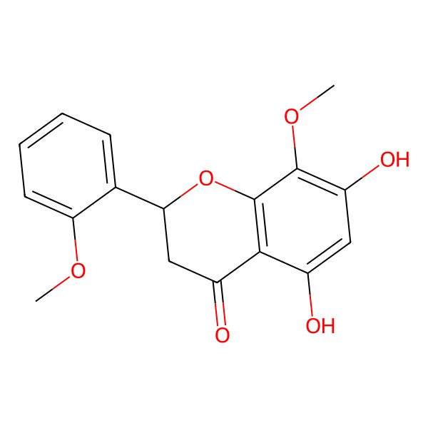 2D Structure of 5,7-Dihydroxy-8,2'-dimethoxyflavanone