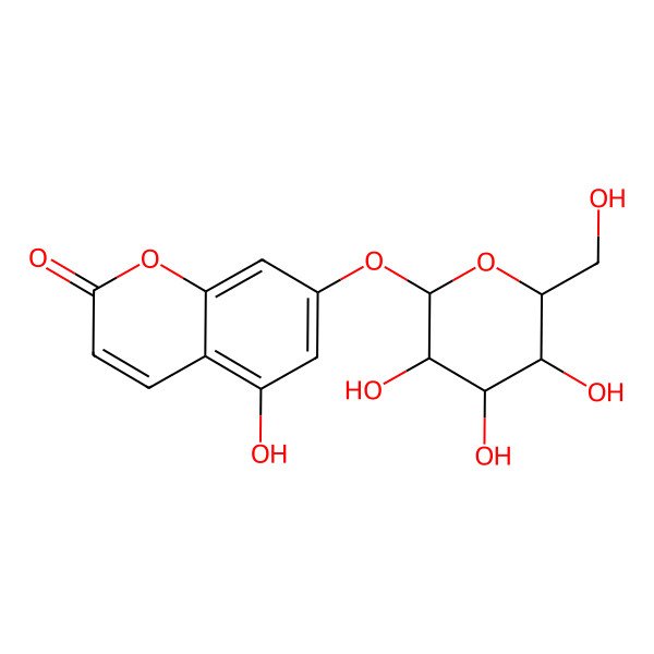 2D Structure of 5,7-Dihydroxycoumarin 7-O-beta-D-glucopyranoside