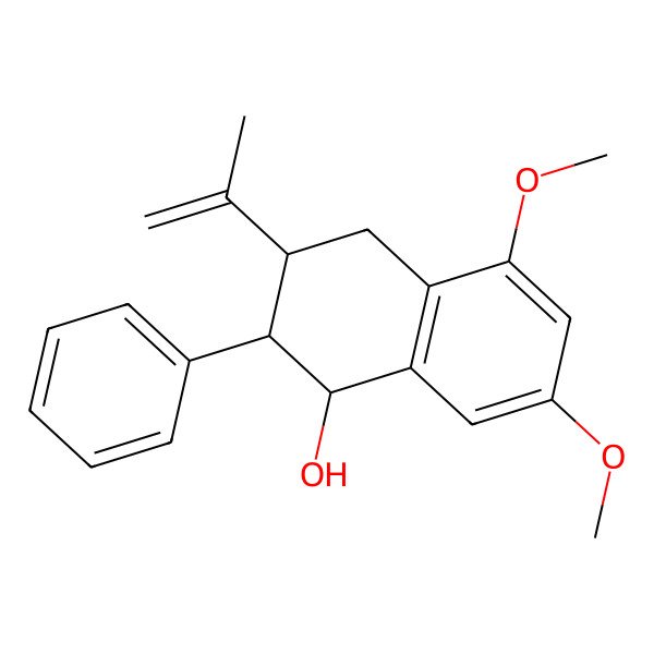 2D Structure of 5,7-Dimethoxy-2-phenyl-3-prop-1-en-2-yl-1,2,3,4-tetrahydronaphthalen-1-ol