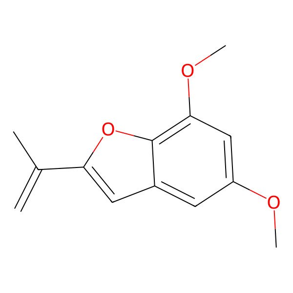 2D Structure of 5,7-Dimethoxy-2-prop-1-en-2-yl-1-benzofuran 2D Structure of 5,7-Dimethoxy-2-prop-1-en-2-yl-1-benzofuran