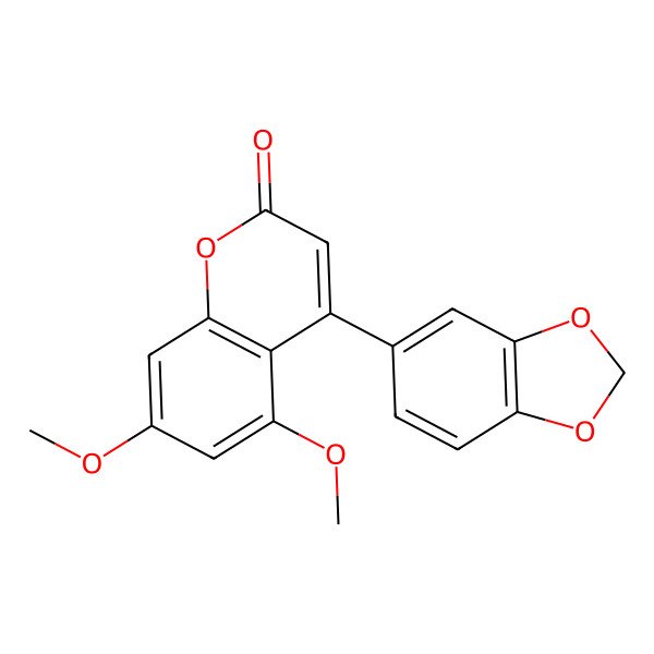 2D Structure of 5,7-Dimethoxy-3',4'-methylenedioxy-4-phenylcoumarin