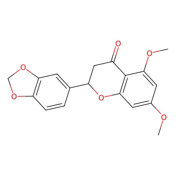 2D Structure of 5,7-Dimethoxy-3',4'-methylenedioxyflavanone