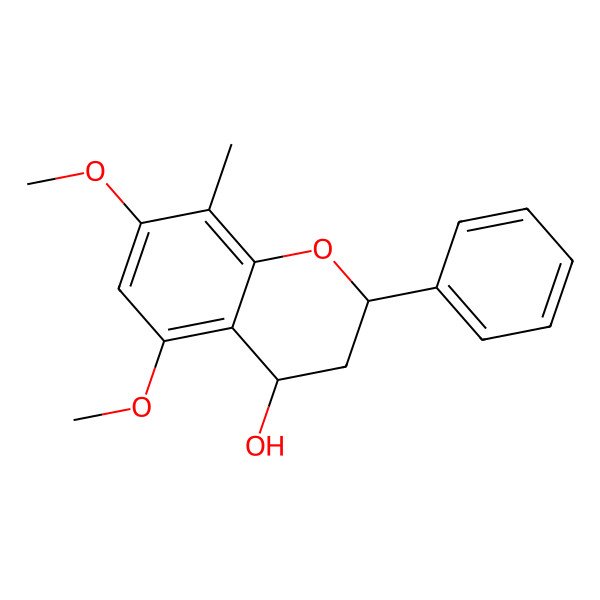 2D Structure of 5,7-dimethoxy-8-methyl-2-phenyl-3,4-dihydro-2H-chromen-4-ol 2D Structure of 5,7-dimethoxy-8-methyl-2-phenyl-3,4-dihydro-2H-chromen-4-ol