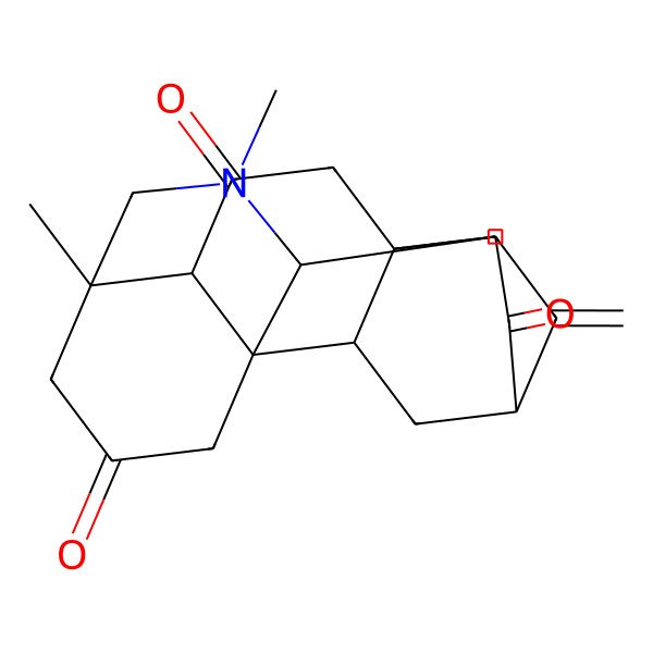 2D Structure of 5,7-Dimethyl-12-methylidene-7-azahexacyclo[9.6.2.01,8.05,17.09,14.014,18]nonadecane-3,10,16-trione