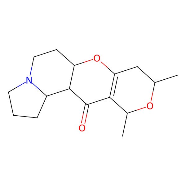 2D Structure of 5,7-Dimethyl-2,6-dioxa-15-azatetracyclo[8.7.0.03,8.011,15]heptadec-3(8)-en-9-one
