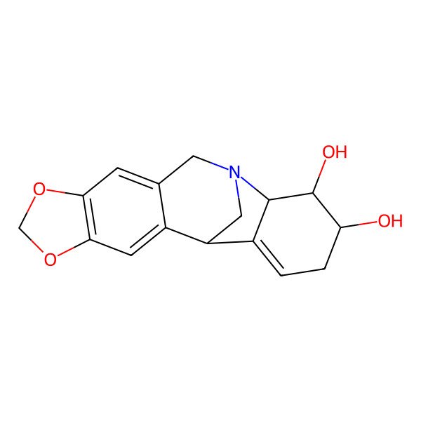 2D Structure of 5,7-Dioxa-12-azapentacyclo[10.6.1.02,10.04,8.013,18]nonadeca-2,4(8),9,17-tetraene-14,15-diol