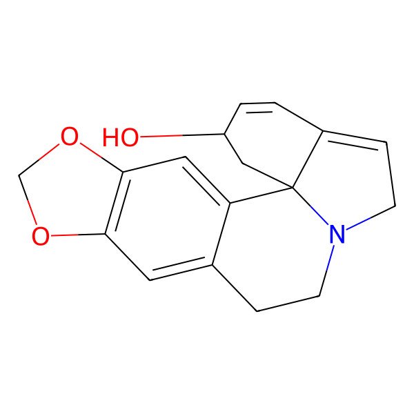 2D Structure of 5,7-Dioxa-13-azapentacyclo[11.7.0.01,16.02,10.04,8]icosa-2,4(8),9,15,17-pentaen-19-ol