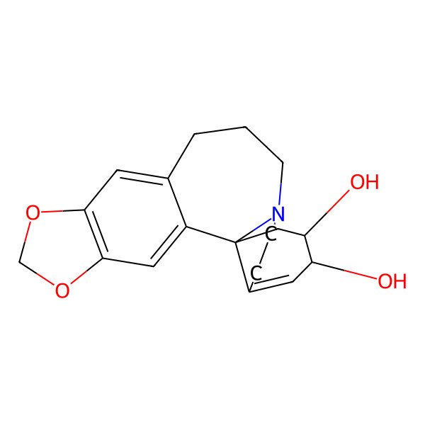 2D Structure of 5,7-Dioxa-14-azapentacyclo[12.7.0.01,17.02,10.04,8]henicosa-2,4(8),9,17-tetraene-19,20-diol