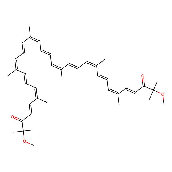 2D Structure of 2,31-Dimethoxy-2,6,10,14,19,23,27,31-octamethyldotriaconta-4,6,8,10,12,14,16,18,20,22,24,26,28-tridecaene-3,30-dione