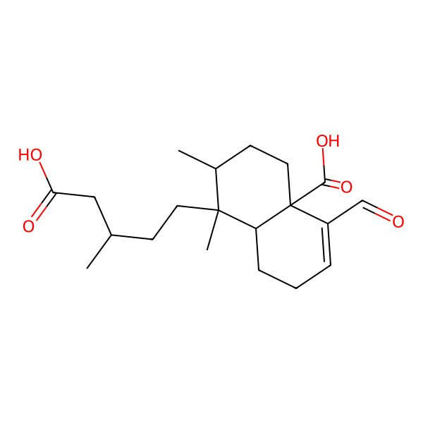 2D Structure of (4aS,7R,8S,8aR)-8-[(3R)-4-carboxy-3-methylbutyl]-4-formyl-7,8-dimethyl-1,2,5,6,7,8a-hexahydronaphthalene-4a-carboxylic acid