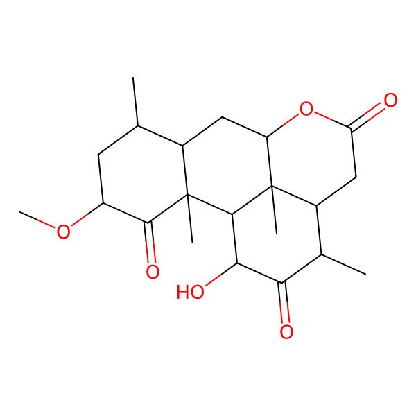 2D Structure of 16-Hydroxy-4-methoxy-2,6,14,17-tetramethyl-10-oxatetracyclo[7.7.1.02,7.013,17]heptadecane-3,11,15-trione