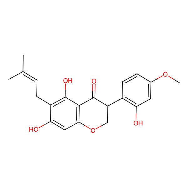 2D Structure of 5,7,2'-Trihydroxy-4'-methoxy-6-prenylisoflavanone