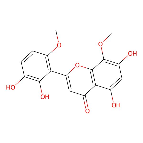 2D Structure of 5,7,2',3'-Tetrahydroxy-8,6'-dimethoxyflavone