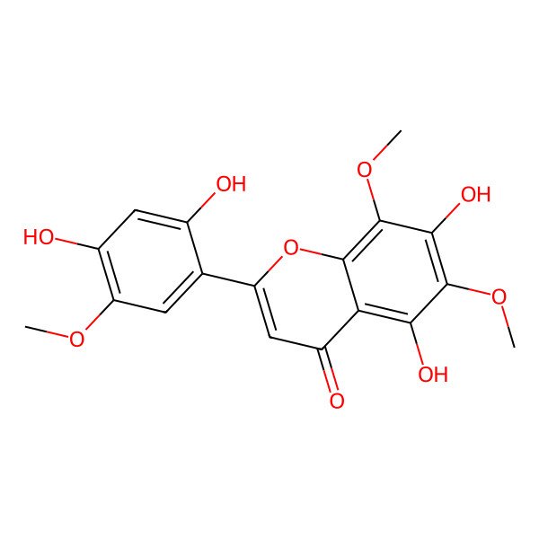 2D Structure of 5,7,2',4'-Tetrahydroxy-6,8,5'-trimethoxyflavone 2D Structure of 5,7,2',4'-Tetrahydroxy-6,8,5'-trimethoxyflavone