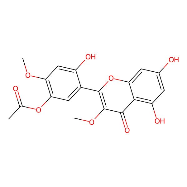 2D Structure of 5,7,2',5'-Tetrahydroxy-3,4'-dimethoxyflavone 5'-acetate