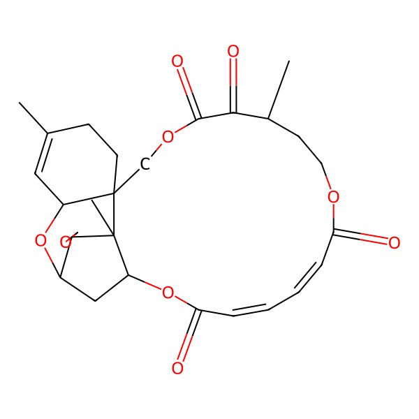 2D Structure of (1R,3R,8R,13R,18E,20Z,24R,25S,26R)-5,13,25-trimethylspiro[2,10,16,23-tetraoxatetracyclo[22.2.1.03,8.08,25]heptacosa-4,18,20-triene-26,2'-oxirane]-11,12,17,22-tetrone