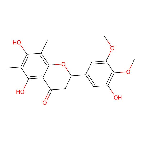 2D Structure of 5,7,3'-Trihydroxy-4',5'-dimethoxy-6,8-di-C-methylflavanone