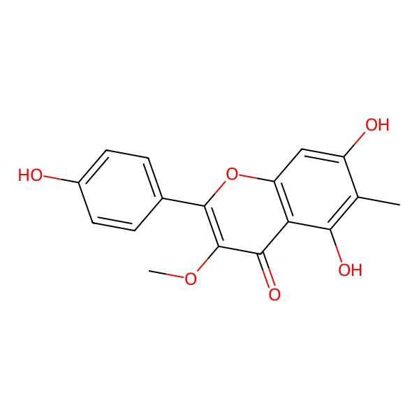2D Structure of 5,7,4'-Trihydroxy-3-methoxy-6-methylflavone