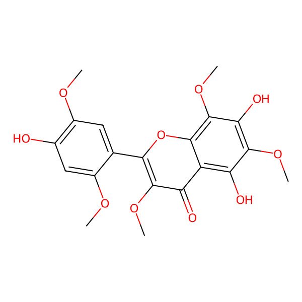 2D Structure of 5,7,4'-Trihydroxy-3,6,8,2',5'-pentamethoxyflavone