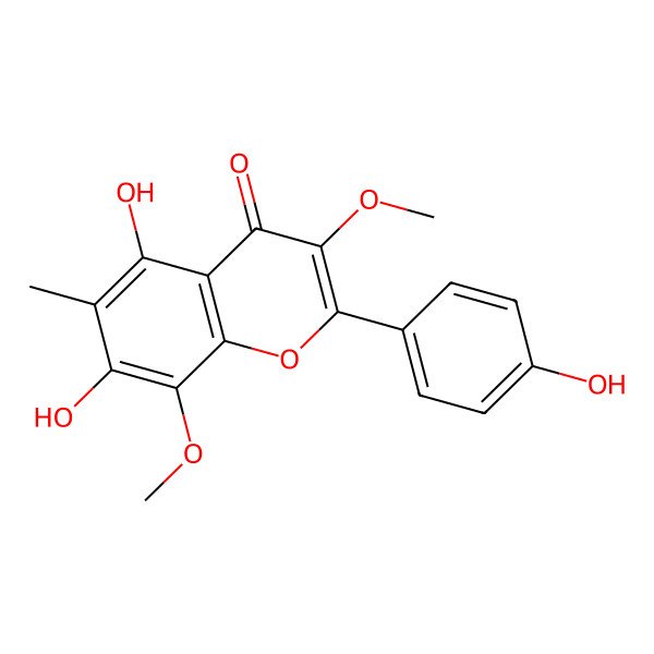 2D Structure of 5,7,4'-Trihydroxy-3,8-dimethoxy-6-c-methylflavone
