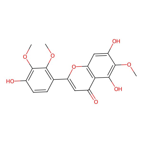 2D Structure of 5,7,4'-Trihydroxy-6,2',3'-trimethoxy-flavone 2D Structure of 5,7,4'-Trihydroxy-6,2',3'-trimethoxy-flavone