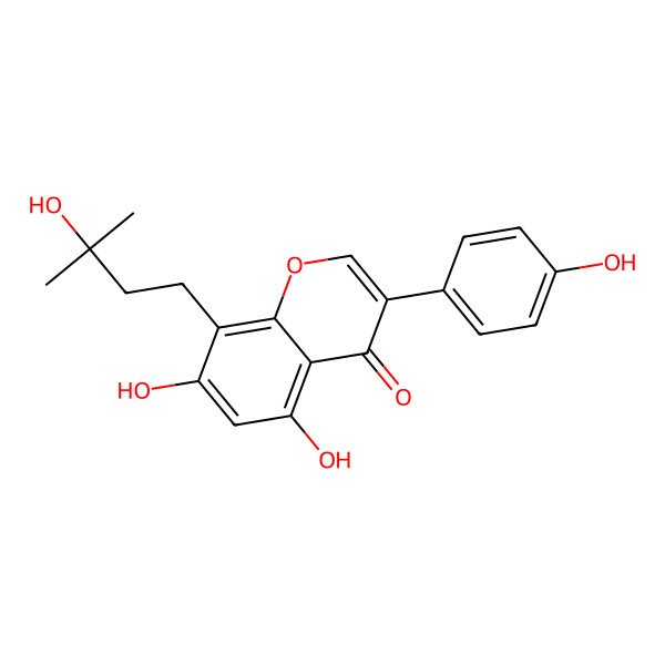 2D Structure of 5,7,4'-Trihydroxy-8-(3-hydroxy-3-methylbutyl)isoflavone 2D Structure of 5,7,4'-Trihydroxy-8-(3-hydroxy-3-methylbutyl)isoflavone