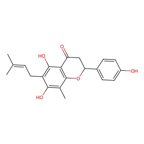 2D Structure of 5,7,4'-Trihydroxy-8-methyl-6-prenylflavanone