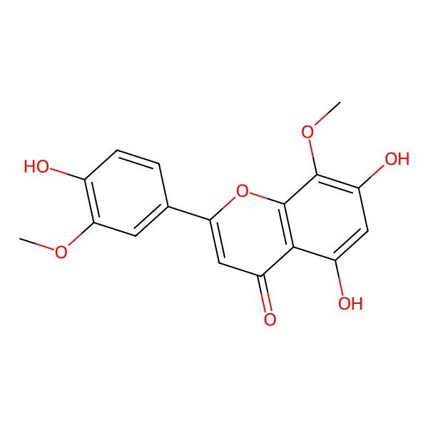 2D Structure of 5,7,4'-Trihydroxy-8,3'-dimethoxyflavone
