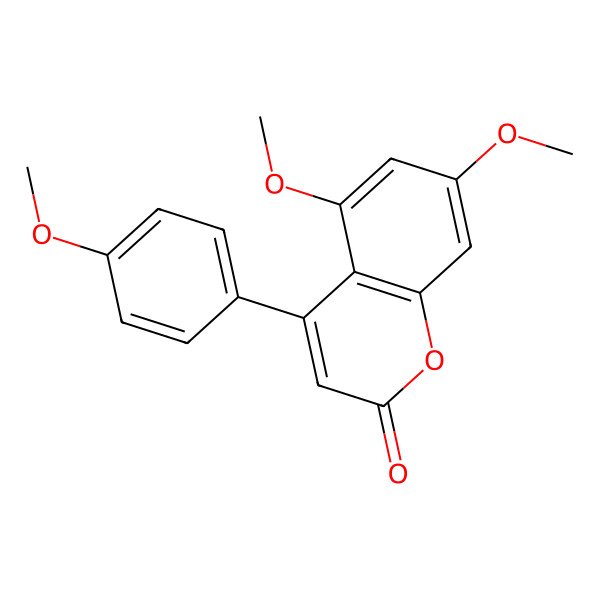 2D Structure of 5,7,4'-Trimethoxy-4-phenylcoumarin