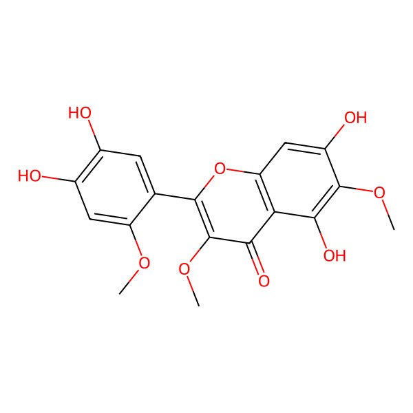 2D Structure of 5,7,4',5'-Tetrahydroxy-3,6,2'-trimethoxyflavone