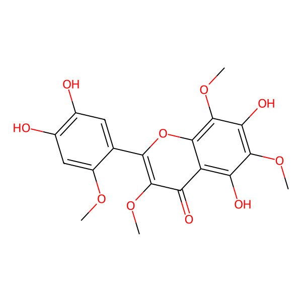 2D Structure of 5,7,4',5'-Tetrahydroxy-3,6,8,2'-tetramethoxyflavone