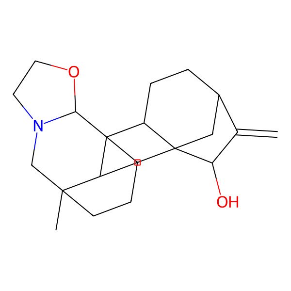 2D Structure of (1S,2R,5R,7R,8R,11R,12S,18R)-12-methyl-6-methylidene-17-oxa-14-azahexacyclo[10.6.3.15,8.01,11.02,8.014,18]docosan-7-ol