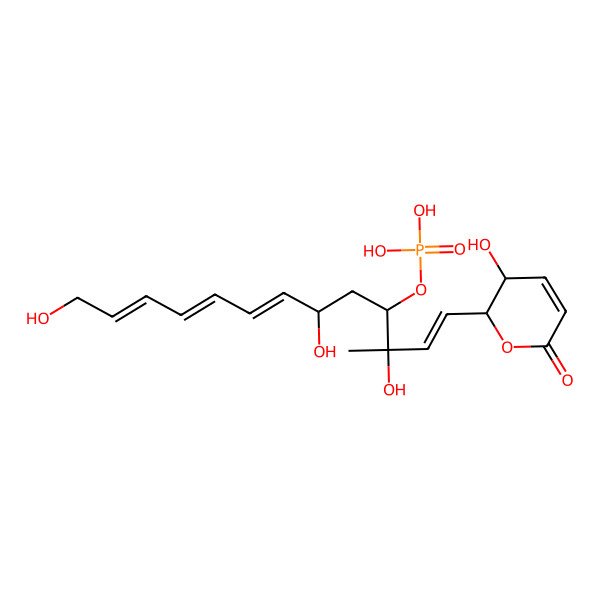 2D Structure of [(1E,3R,4R,6R,7Z,9Z,11E)-3,6,13-trihydroxy-1-[(2S)-3-hydroxy-6-oxo-2,3-dihydropyran-2-yl]-3-methyltrideca-1,7,9,11-tetraen-4-yl] dihydrogen phosphate