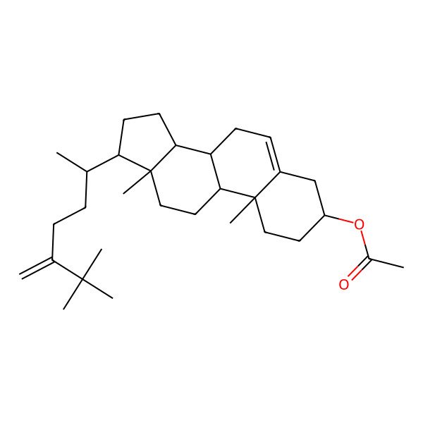 2D Structure of [17-(6,6-dimethyl-5-methylideneheptan-2-yl)-10,13-dimethyl-2,3,4,7,8,9,11,12,14,15,16,17-dodecahydro-1H-cyclopenta[a]phenanthren-3-yl] acetate