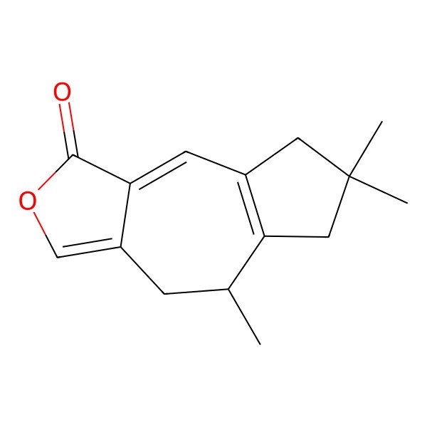 2D Structure of 5,7,7-Trimethyl-4,5,6,8-tetrahydroazuleno[5,6-c]furan-1-one