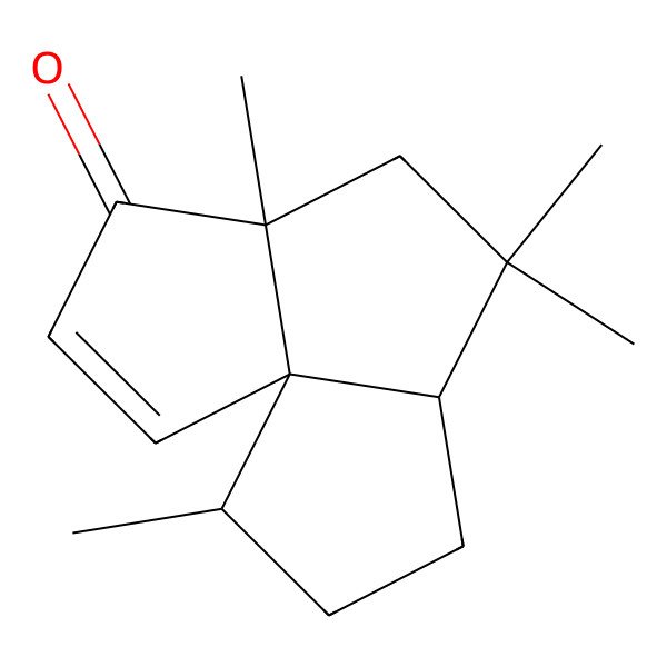 2D Structure of 5,7,7,11-Tetramethyltricyclo[6.3.0.01,5]undec-2-en-4-one