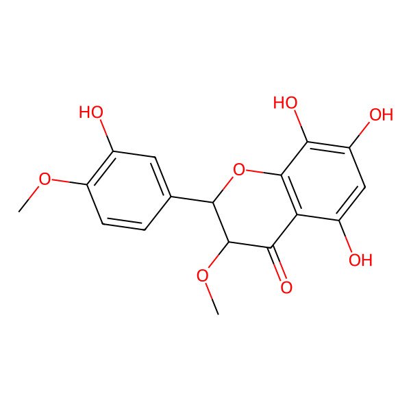 2D Structure of 5,7,8-Trihydroxy-2-(3-hydroxy-4-methoxyphenyl)-3-methoxy-2,3-dihydrochromen-4-one