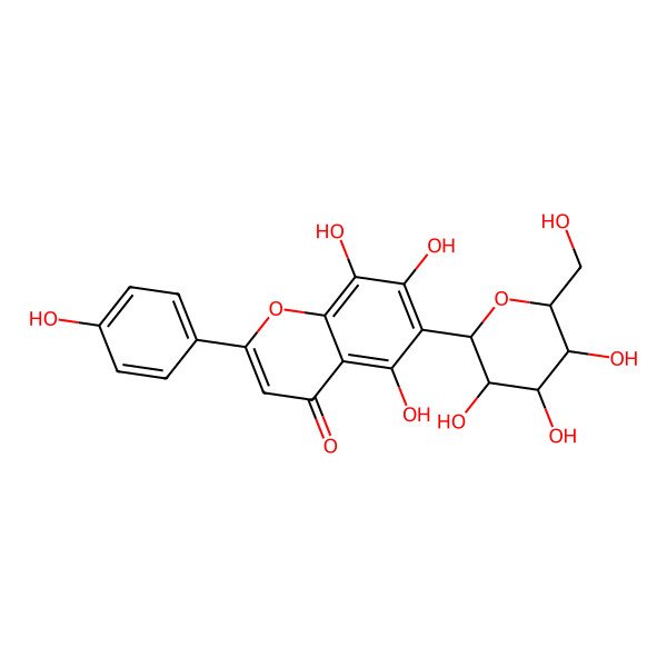 2D Structure of 5,7,8-Trihydroxy-2-(4-hydroxyphenyl)-6-[3,4,5-trihydroxy-6-(hydroxymethyl)oxan-2-yl]chromen-4-one