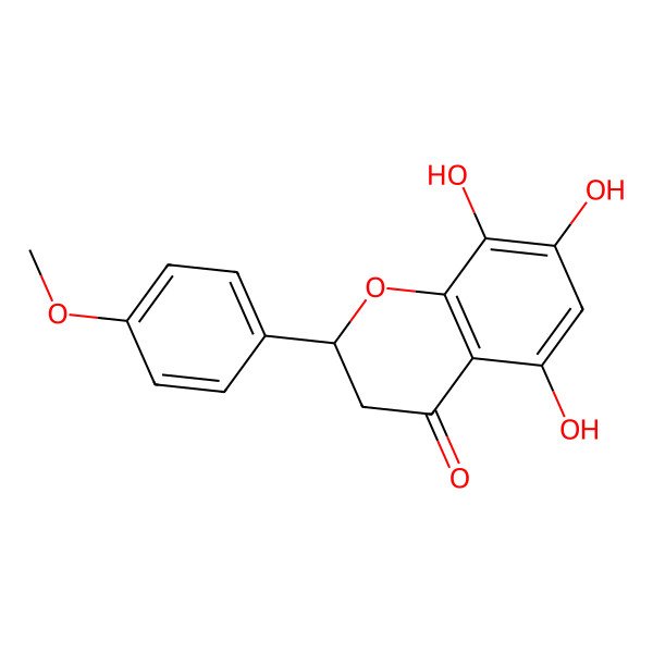 2D Structure of 5,7,8-Trihydroxy-2-(4-methoxyphenyl)-2,3-dihydrochromen-4-one 2D Structure of 5,7,8-Trihydroxy-2-(4-methoxyphenyl)-2,3-dihydrochromen-4-one