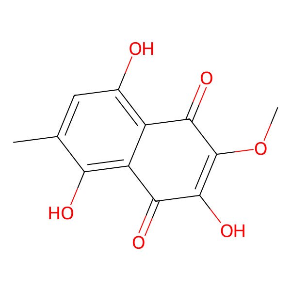 2D Structure of 5,7,8-Trihydroxy-6-methoxy-2-methylnaphthalene-1,4-dione