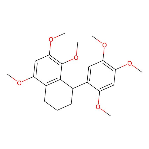 2D Structure of 5,7,8-Trimethoxy-1-(2,4,5-trimethoxyphenyl)-1,2,3,4-tetrahydronaphthalene