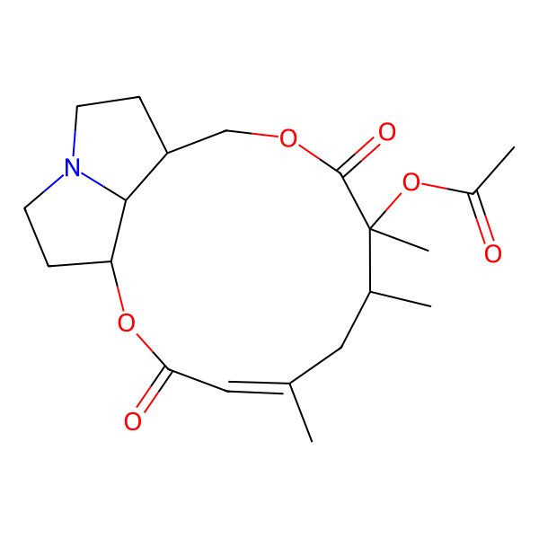 2D Structure of (5,7,8-Trimethyl-3,9-dioxo-2,10-dioxa-15-azatricyclo[10.5.1.015,18]octadec-4-en-8-yl) acetate