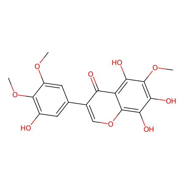 2D Structure of 5,7,8,3'-Tetrahydroxy-6,4',5'-trimethoxy isoflavone 2D Structure of 5,7,8,3'-Tetrahydroxy-6,4',5'-trimethoxy isoflavone