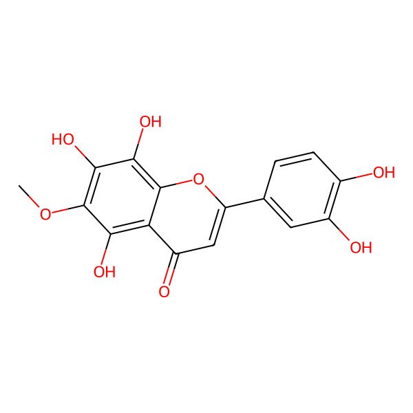 2D Structure of 5,7,8,3',4'-Pentahydroxy-6-methoxyflavone