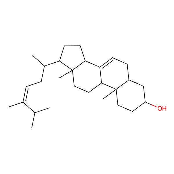 2D Structure of 17-(5,6-dimethylhept-4-en-2-yl)-10,13-dimethyl-2,3,4,5,6,9,11,12,14,15,16,17-dodecahydro-1H-cyclopenta[a]phenanthren-3-ol