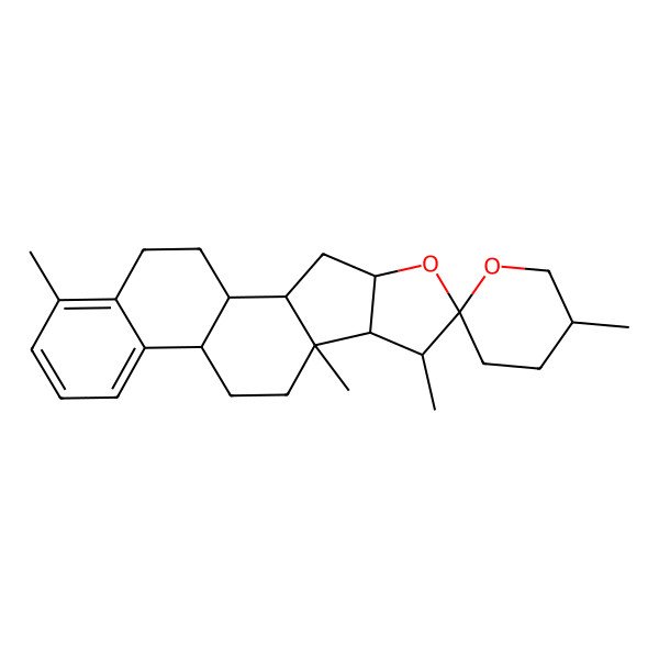 2D Structure of 5',7,9,17-Tetramethylspiro[5-oxapentacyclo[10.8.0.02,9.04,8.013,18]icosa-13,15,17-triene-6,2'-oxane]