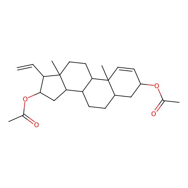 2D Structure of [(3S,10R,13S,16S,17R)-16-acetyloxy-17-ethenyl-10,13-dimethyl-4,5,6,7,8,9,11,12,14,15,16,17-dodecahydro-3H-cyclopenta[a]phenanthren-3-yl] acetate